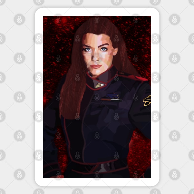 Commander Susan Ivanova Sticker by NatLeBrunDesigns